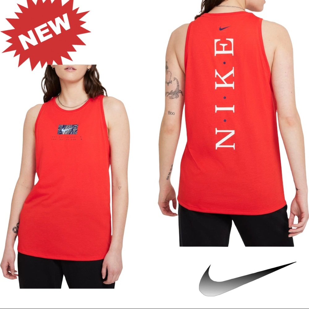 🆕 Nike Dri-Fit red graphic tank size medium